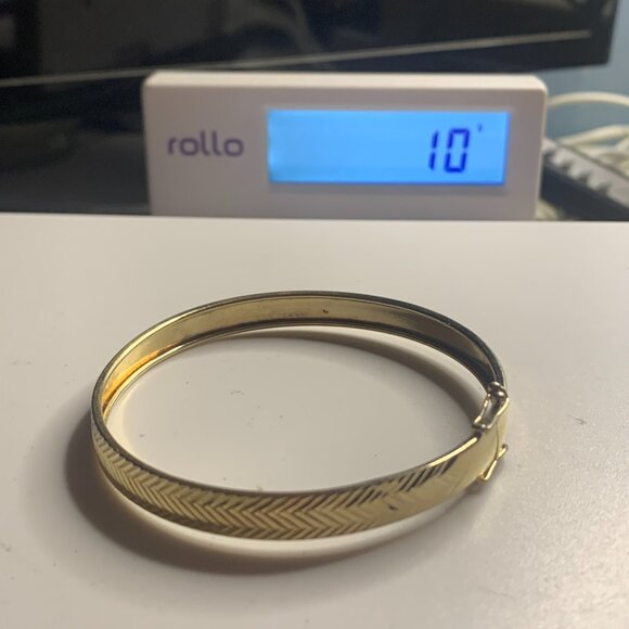 Vintage Turkey Gold Vermeil Layered 925 Sterling Silver‎ Bangle Bracelet - Picture 10 of 10